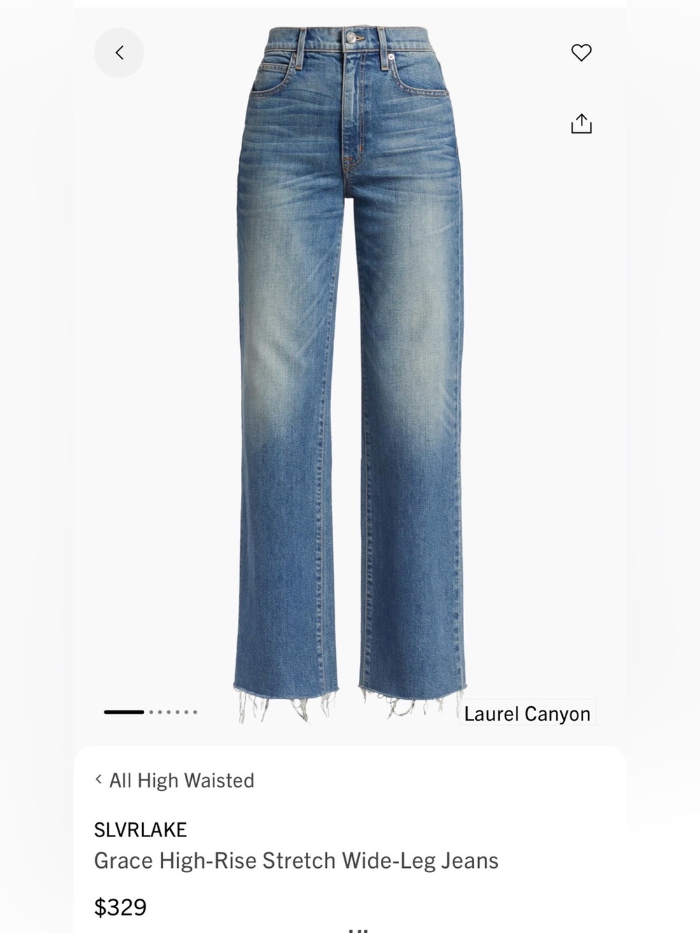 SLVRLAKE Laurel Canyon High-Rise Wide-Leg Jeans in Laurel Canyon wash